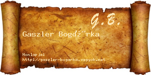 Gaszler Bogárka névjegykártya